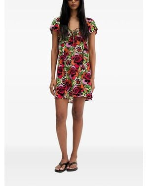 Rip Curl Robe Courte Blooming À Imprimé Floral - Red