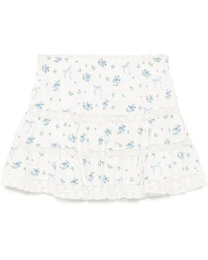 LoveShackFancy Viro Skirt - White