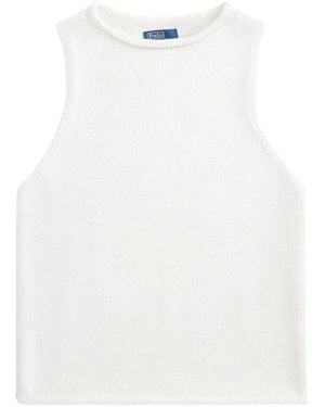 Polo Ralph Lauren Sleeveless Knitted Tank-Top - White