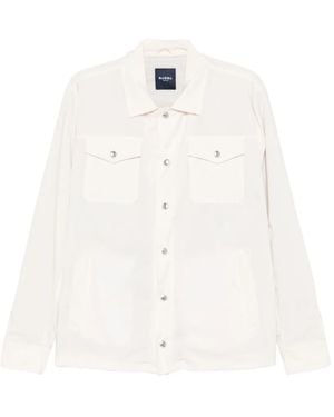 Barba Napoli Press-Stud Flap-Pocket Shirt Jacket - White