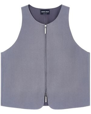 Giorgio Armani Washed Silk Crêpe Waistcoat - Purple