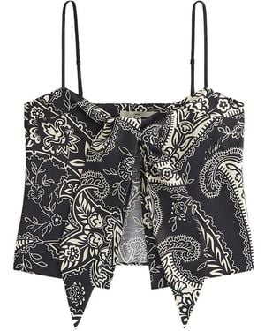 Kith Haut Sans Manches À Motif Cachemire Et Liens À Nouer - Black