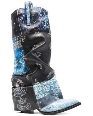 R13 Bandana Print Boots - Blue
