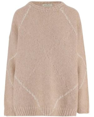 Bruno Manetti Diamond-Pattern Crew-Neck Jumper - Natural