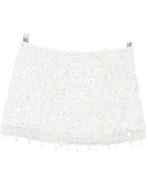 Asta Resort Yasmin Bead-Embellished Mini Skirt - White
