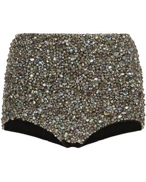 Dolce & Gabbana Kim Dolce&Gabbana High Waist Verfraaide Slip - Grijs