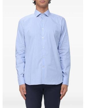 Brooksfield Striped Cotton Shirt - Blue