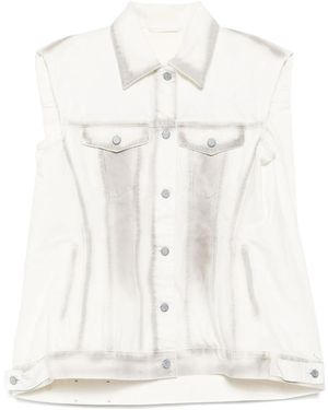 JNBY Button Fastening Pocket Vest - White
