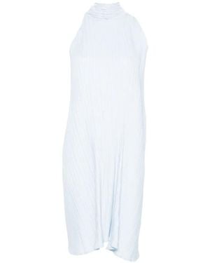 GONGDID DESIGN Pleated Halterneck Dress - White
