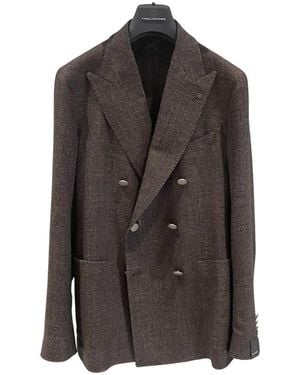 Tagliatore Double-Breasted Peak-Lapels Jacket - Brown
