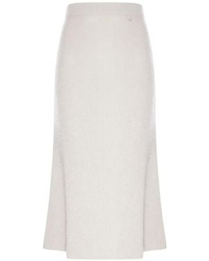 Herno Ribbed-Knit Sequin-Embellished Skirt - White