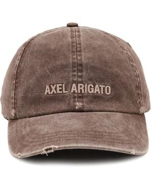 Axel Arigato Distressed-Effect Logo-Embroidery Baseball Cap - Brown