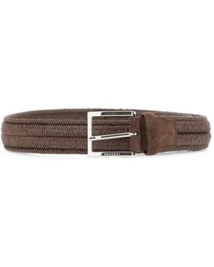 Orciani Rope Elast Woven Belt - Brown