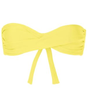 Amir Slama Twist-Detail Bikini Top - Yellow