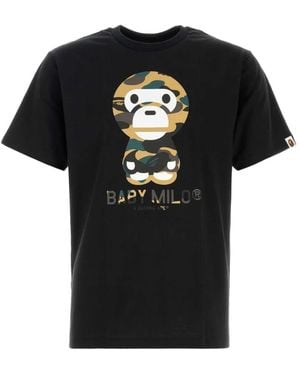 A Bathing Ape Baby Milo Print T-Shirt - Black