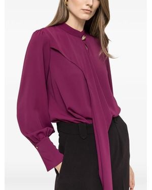 Nissa Blouse À Design Drapé - Purple
