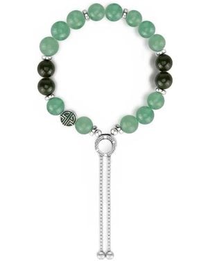 Shanghai Tang Tang Of Wood Jade Beaded Bracelet - Metallic