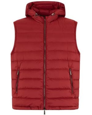 Moorer Padded Hooded Gilet - Red