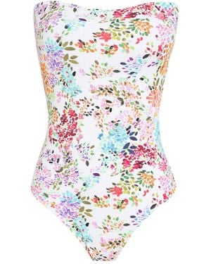 Brigitte Bardot Maillot De Bain Manu À Fleurs - Blanc