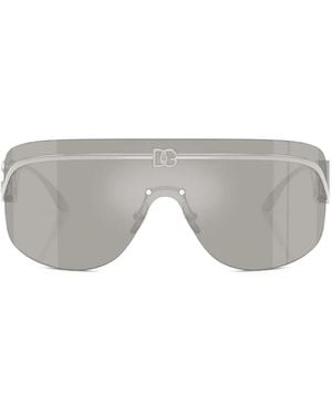Dolce & Gabbana Sonnenbrille Mit Logo-Schild - Grau