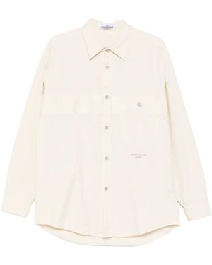 Stone Island Patch-Pocket Shirt Jacket - White