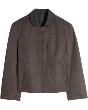Lemaire Leather Collar Blouson - Brown