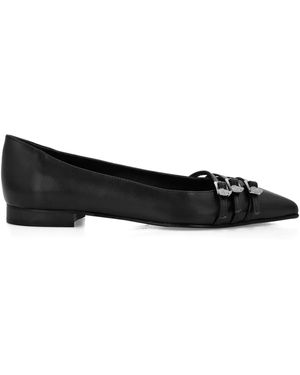 Philipp Plein Ballerine Con Fibbia - Nero