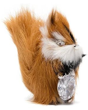 YVMIN Fox Crystal-Embellished Earrings - White
