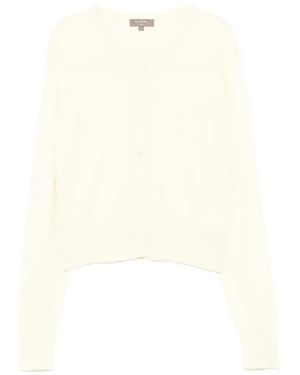 N.Peal Cashmere Ivy Cropped-Cardigan - Weiß