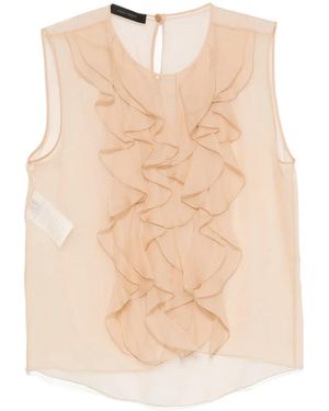 Alberta Ferretti Blusa Con Ruches - Neutro