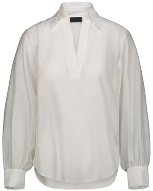 DR. HOPE V-Neck Long-Sleeve Blouse - White