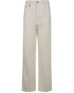 Amiri Boucle Denim Straight Jeans - White