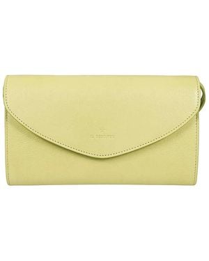 Il Bisonte Small Flap-Fastening Leather Clutch Bag - Yellow