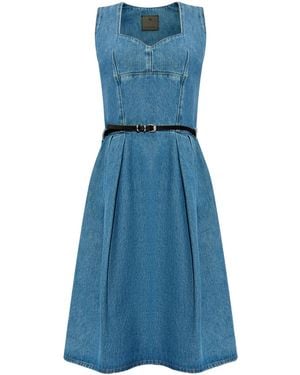 Givenchy Belted Waist Denim Dress - Blue