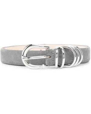 DEHANCHE Hollyhock Suede Belt - White