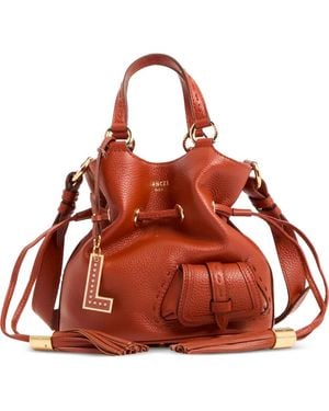 Lancel Premier Flirt Tassel Drawstring Bucket Bag - Red