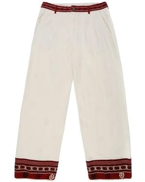 MAISON HOTEL Gilberto Embroidered Pants - White