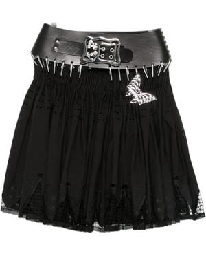 Chopova Lowena Butterfly-appliqué carabiner skirt - Negro