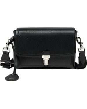 Bally Capitol Grained Leather Messenger Bag - Black