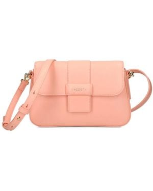 Lacoste Bandolera Con Placa Del Logo - Rosa