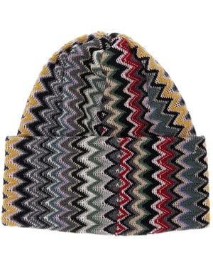 Missoni Zigzag-Knit Beanie Hat - Gray