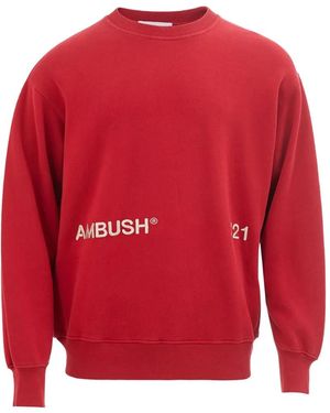 Ambush Logo-Print Crew-Neck Sweatshirt - Red