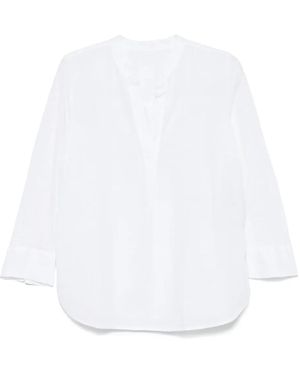 120% Lino Blusa de lino - Blanco