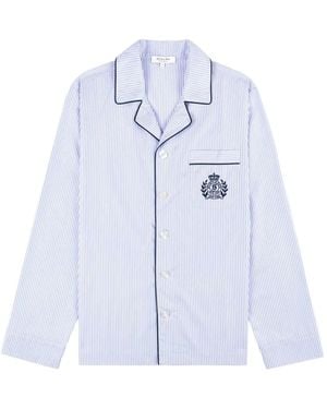 Sporty & Rich Striped Embroidered Top - Blue