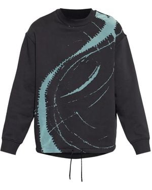 Emporio Armani Graphic-Print Drawstring Sweatshirt - Blue
