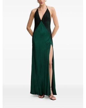 Bardot Estrella Lace-Detail Side-Slit Maxi Dress - Green
