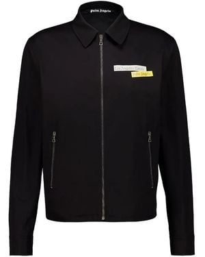 Palm Angels Pax Los Angeles Times News-Print Cotton Jacket - Black