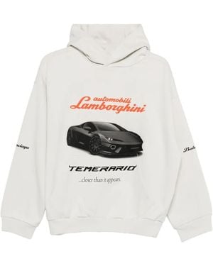 Balenciaga X Automobili Lamborghini Graphic-Print Hoodie - White