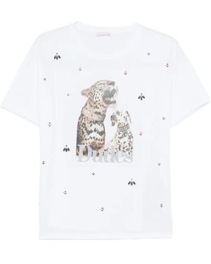 Liu Jo Animal-Graphic T-Shirt - White