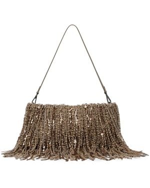 Brunello Cucinelli Fringed Shoulder Bag - Metallic